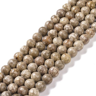 Natural Maifanite/Maifan Stone Beads Strands G-I187-8mm-01-1