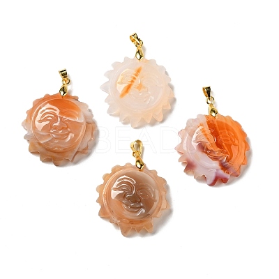 Natural Red Agate Pendants G-E043-01A-05G-1