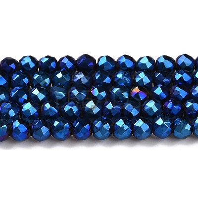 Electroplate Glass Beads Strands GLAA-H021-01B-FP03-1