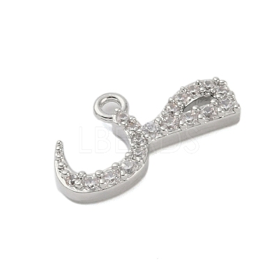 Rack Plating Brass Micro Pave Clear Cubic Zirconia Pendants KK-A224-03Q-P-1