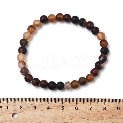 Natural Banded Agate/Striped Agate Bead Stretch Bracelets BJEW-K212-A-003-1