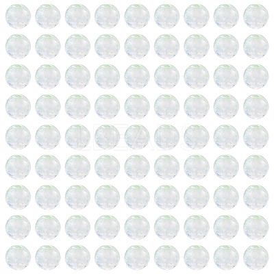 100Pcs Crackle Transparent Glass UV Reactive Beads GLAA-TA0004-28C-1