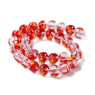 Chinese Style Transparent Glass Enamel Beads Strands GLAA-G107-05A-1
