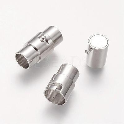 Brass Locking Tube Magnetic Clasps KK-E567-P-1