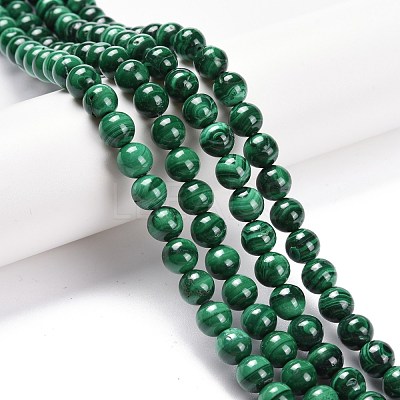 Natural Malachite Bead Strands G-O152-47-8mm-A-1