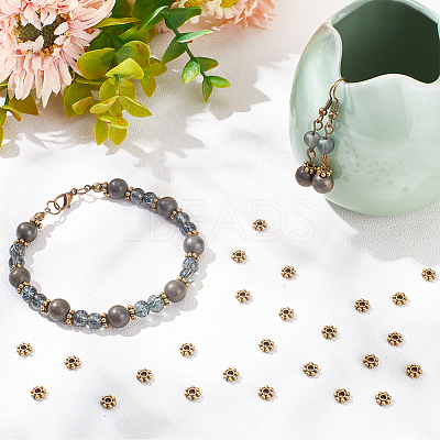300Pcs Tibetan Style Alloy Beads Daisy Spacer Beads TIBEB-PH0005-05AB-1