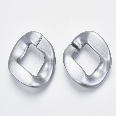 Opaque Spray Painted Acrylic Linking Rings OACR-S021-63A-B02-1