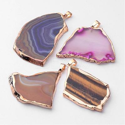Mixed Natural Agate Slices Big Pendants G-R125-2-1