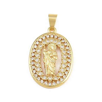 Religion Brass Micro Pave Clear Cubic Zirconia Pendants CU-CBAD306-21G-1