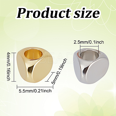 60Pcs 2 Colors Brass Spacer Beads KK-GO0001-36-1