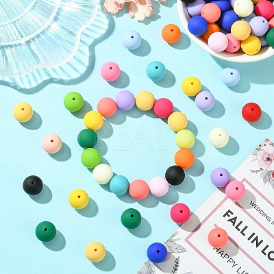 Rubberized Style Opaque Acrylic Beads MACR-CJC0009-02A-1