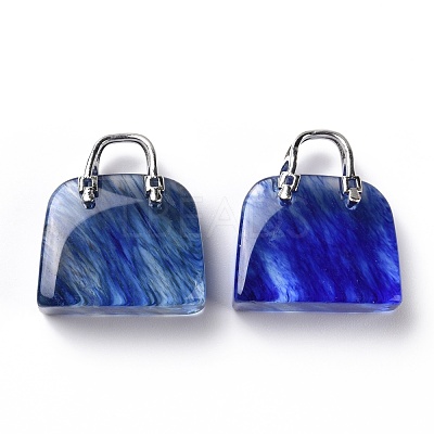 Watermelon Stone Glass Brass Pendants KK-E274-01P-022-1