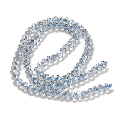 Electroplate Glass Beads Strands GLAA-Q105-04S-1