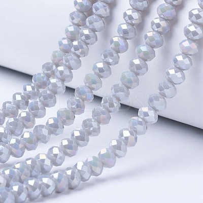 Electroplate Glass Beads Strands EGLA-A034-P4mm-B11-1