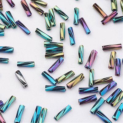 Glass Twisted Bugle Beads SEED-E002-6mm-809#-1