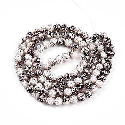 Transparent Baking Paint Glass Beads Strands DGLA-N009-8mm-08-1