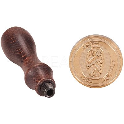 DIY Letter Scrapbook Brass Wax Seal Stamps and Wood Handle Sets AJEW-PH0010-O-1