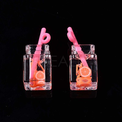 Imitation Drink Resin Pendants CRES-S359-32I-1