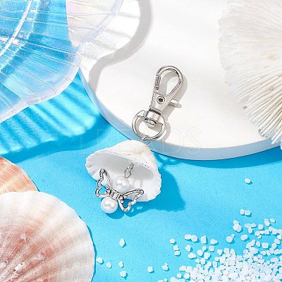 Angel Alloy & Natural Shell Pendant Decorations HJEW-JM02016-03-1