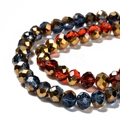 Electroplate Transparent Glass Beads Strands EGLA-A034-T6mm-O-1