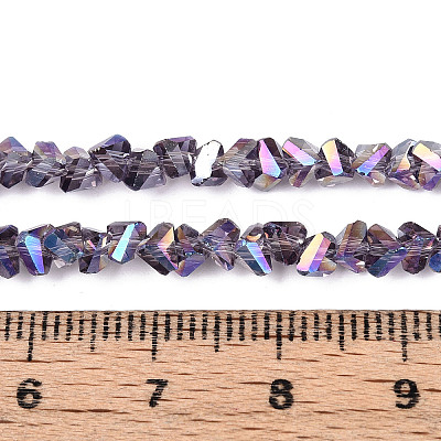 Electroplate Transparent Glass Beads Strands GLAA-N021-4mm-01-1