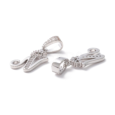 Eco-Friendly Brass Micro Pave Cubic Zirconia Pendants KK-K265-01P-N-1