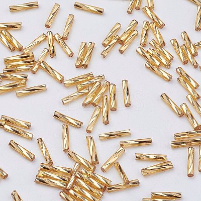 Glass Twisted Bugle Beads SEED-E002-6mm-822#-1