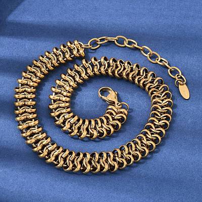 316L Surgical Stainless Steel Link Chain Choker Necklaces SA-CBAB122-03G-1