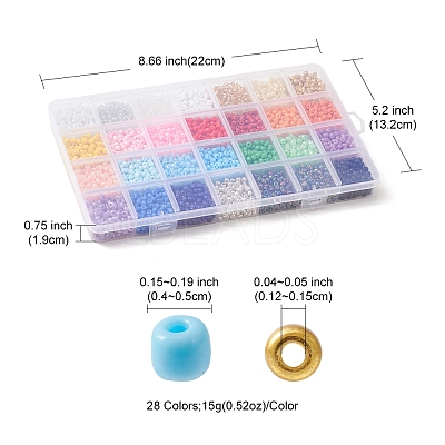 420G 28 Style 6/0 Glass Seed Round Beads SEED-FS0001-06-1