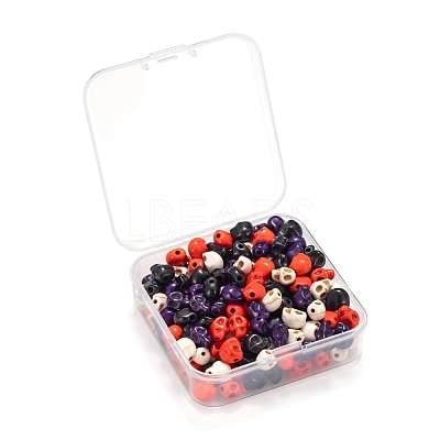 200Pcs 4 Colors Dyed Synthetic Turquoise Beads Strands G-LS0002-18-1