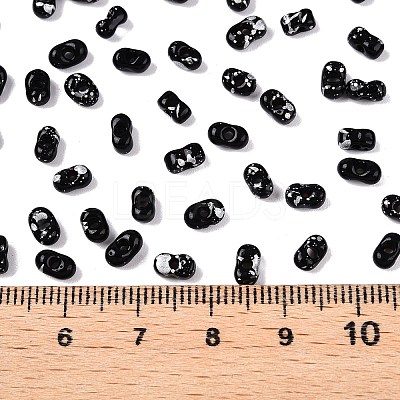 Picasso Spray Painted Glass Seed Beads SEED-T006-04-37-1