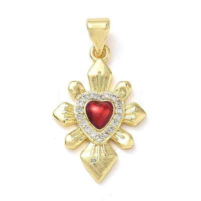 Brass Micro Pave Cubic Zirconia Pendants KK-I379-03G-E-1