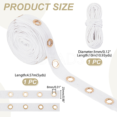 5 Yards Cotton Ribbons with Eyelet Rings OCOR-GA0001-77A-1