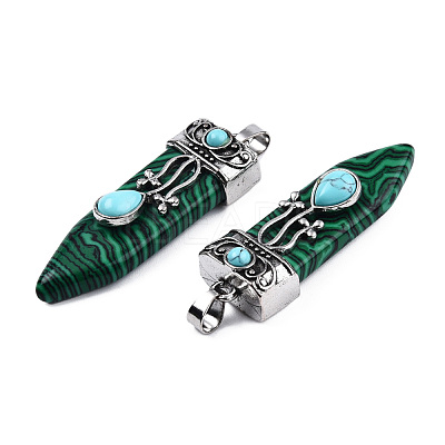 Synthetic Malachite Pendants G-S292-05C-1