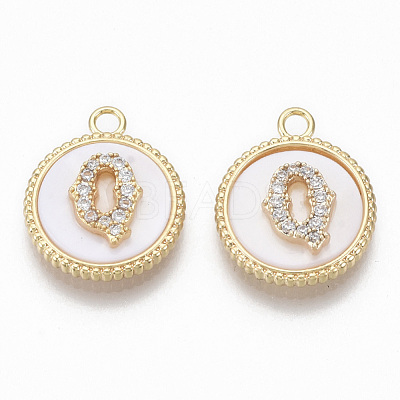 Brass Micro Pave Cubic Zirconia Pendants KK-T062-04Q-NF-1