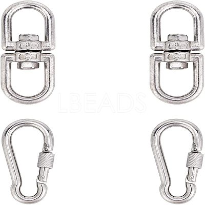 304 Stainless Steel Double Eye Swivel Clasps STAS-NB0004-28P-1