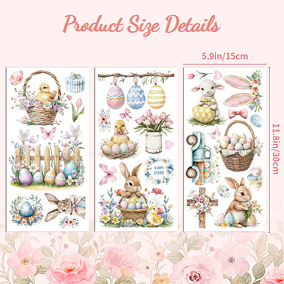 3 Sheets 3 Styles PVC Waterproof Decorative Stickers DIY-WH0404-568-1