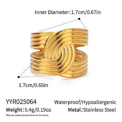 Adjustable 304 Stainless Steel Open Cuff Rings for Women LS-NR2128-1