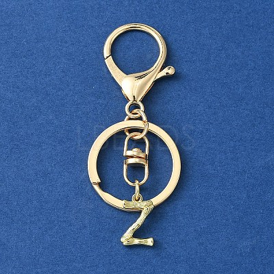 Alloy Initial Letter Charm Keychains KEYC-YW00006-26-1