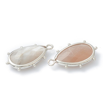 Natural Sunstone Pendants G-B009-02P-C-1