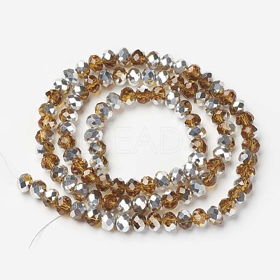 Electroplate Transparent Glass Beads Strands EGLA-A034-T3mm-M07-1