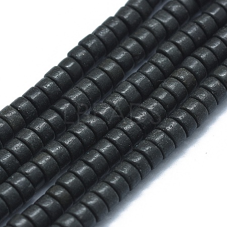 Natural Black Stone Beads Strands G-F631-A14-1