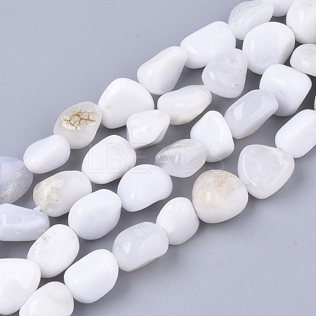 Natural White African Opal  Beads Strands G-S363-026-1