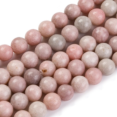 Natural Pink Opal Beads Strands G-E444-28-8mm-01-1