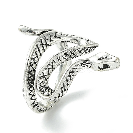 Snake Alloy Wrap Open Cuff Rings RJEW-K275-55AS-1