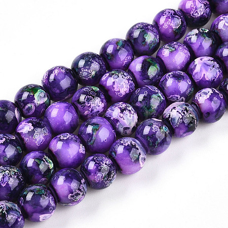 Baking Paint Glass Beads X1-DGLA-N003-10mm-A07-1