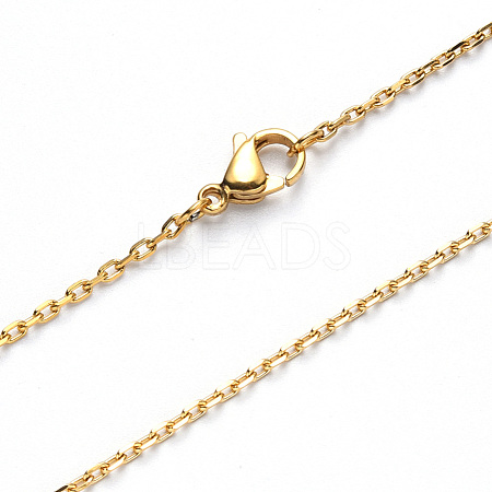 Vacuum Plating 304 Stainless Steel Cable Chain Necklace NJEW-S420-008B-G-1