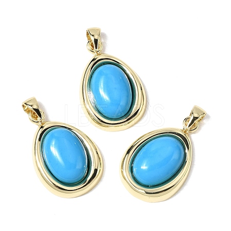 Synthetic Turquoise Pendants KK-L267-01G-01-1