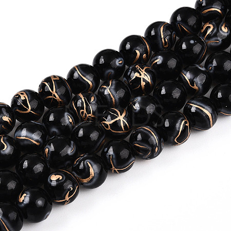 Baking Paint Glass Beads X1-DGLA-N010-10mm-10-1
