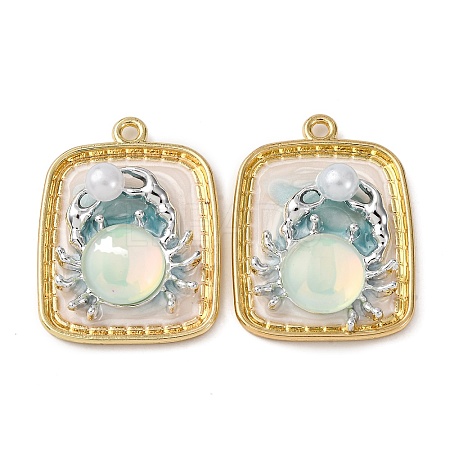 Light Gold Tone Alloy Enamel Pendants ENAM-B028-37KCG-01B-1